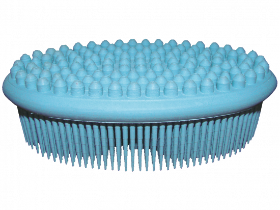 Szczotka kauczukowa do kąpieli i masażu ciała (niebieska)